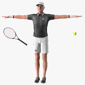 Elderly Man Sport Wear T Pose model